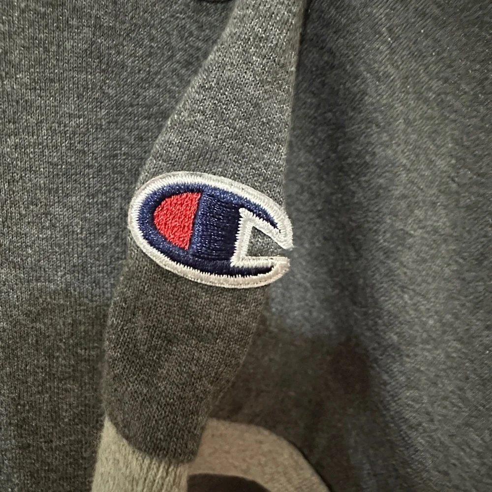 264 Champion | Vintage Dark Gray Cotton-Poly Blend Ringer Tee (size XL) - Picture 6 of 12